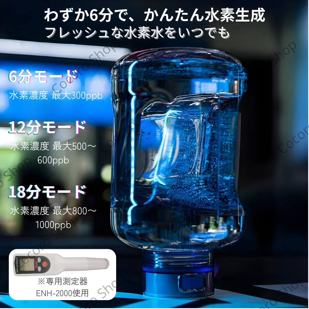 Hydro Fusion(ハイドロフュージョン)水素水生成ボトル ワンタッチ生成・充電式・大容量1.5Lモデル
