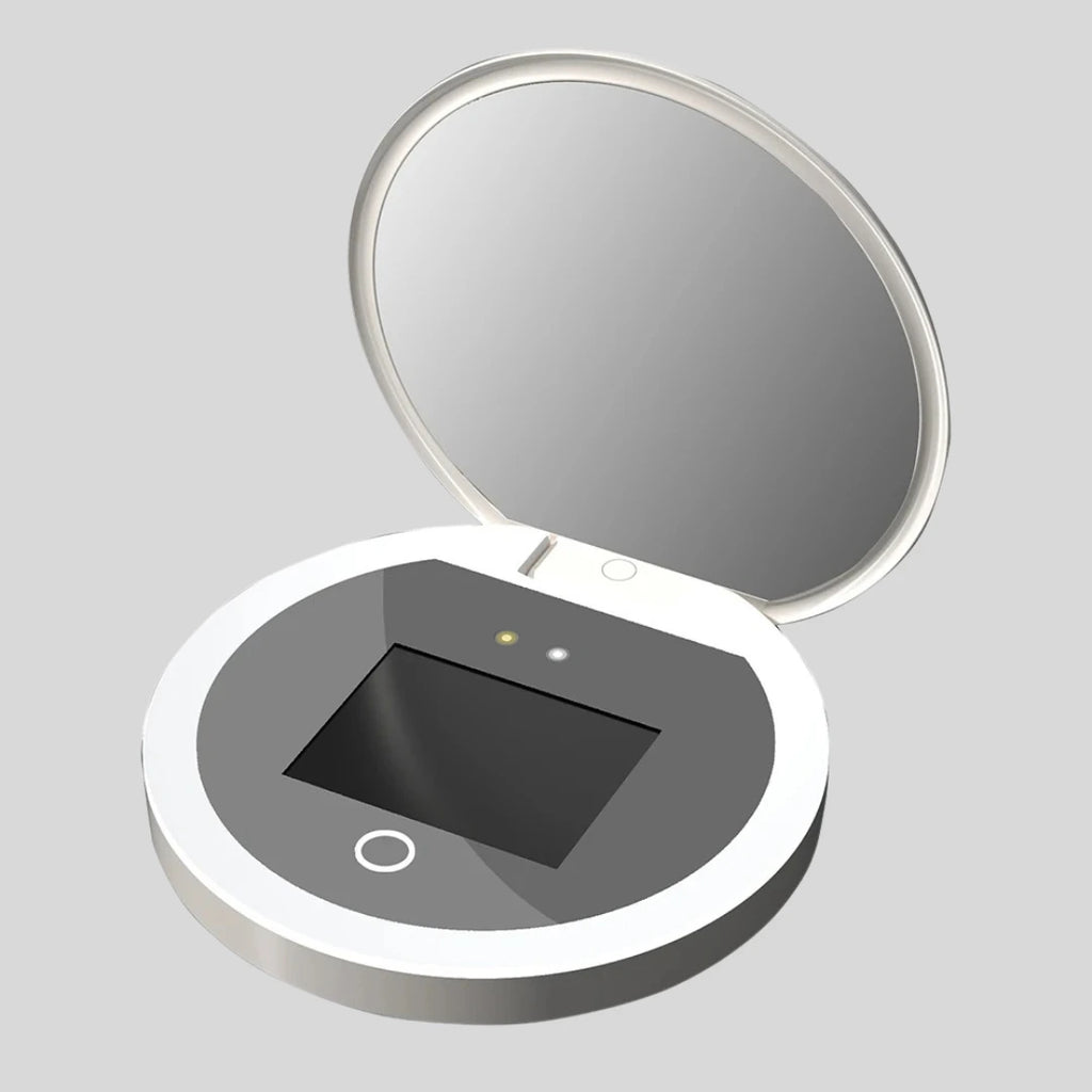 ClearSkin Mirror（クリアスキンミラー）｜シンプルデザインのUVチェック機能付きポータブルLEDミラー