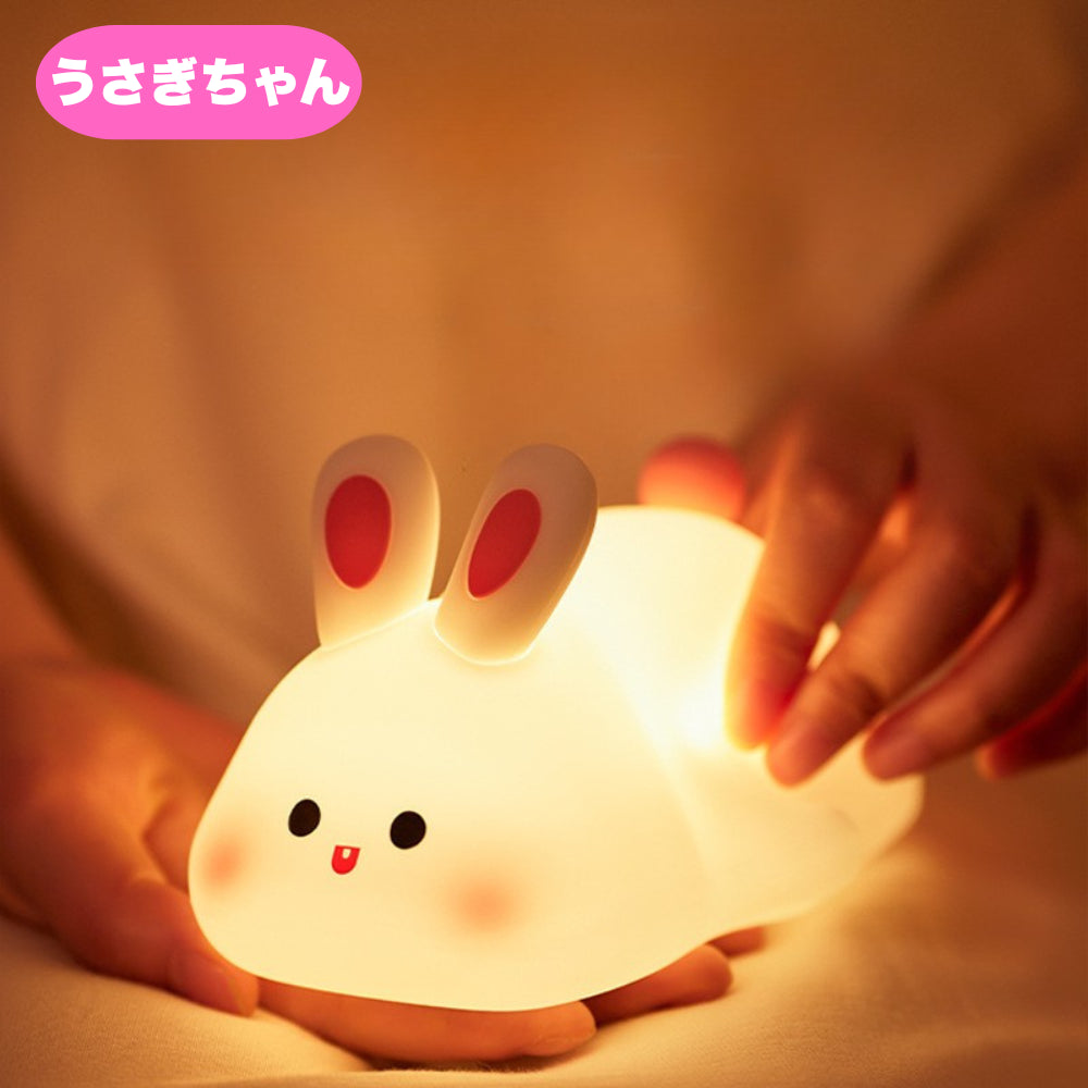 【全9種・ぽんっと光る癒し系ライト】アニマルパットライト｜やさしいシリコン素材＆USB充電式｜タッチで簡単操作・ふんわり光るLED｜寝室・リビング・ギフトに最適なかわいい動物デザインのナイトライト