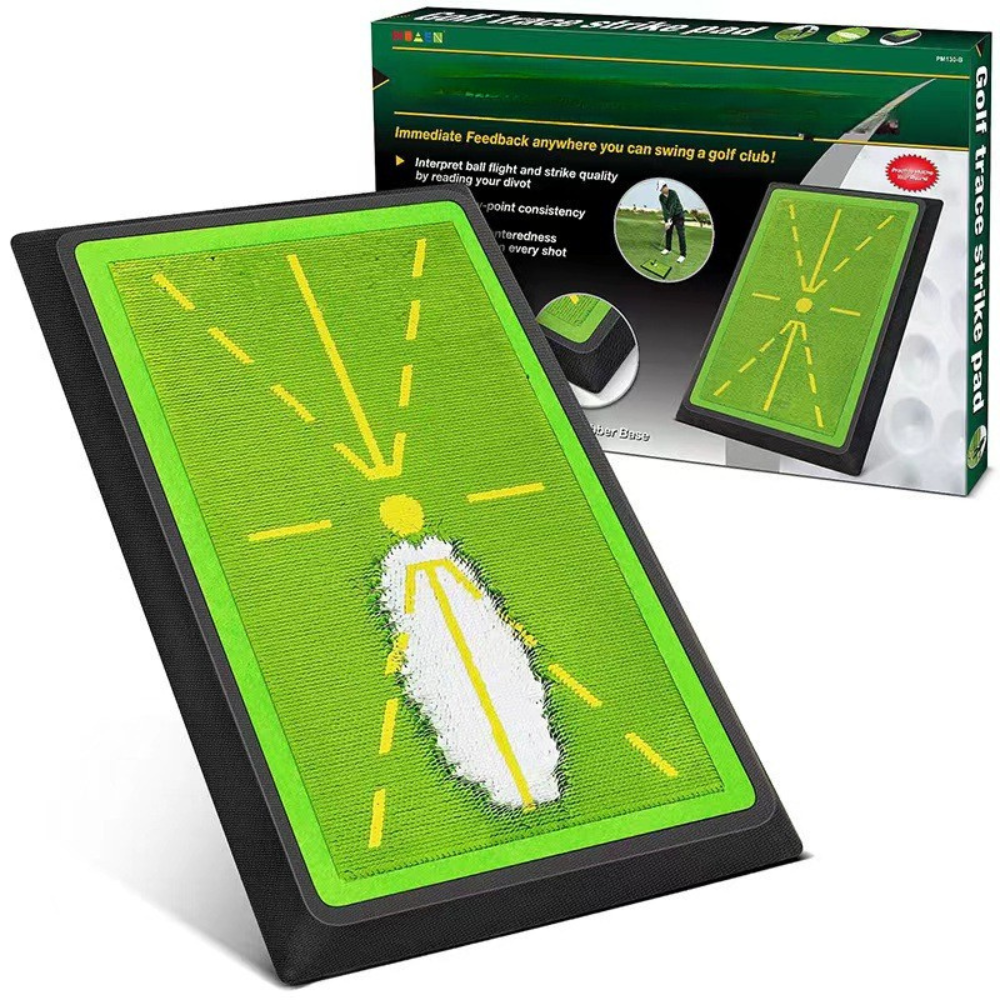 【2025年 ゴルフ上達サポートに最適】スイングトレーナー練習マット｜インパクト後の軌道を可視化・視覚的フィードバックで自己分析｜滑り止め付き耐久素材・室内外両用｜初心者〜中級者のフォーム改善におすすめなスイングチェックマット