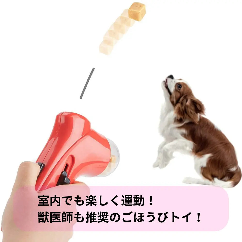 【ごほうびを飛ばして楽しくトレーニング】WanWan Launcher｜おやつをワンタッチで発射・運動不足＆ストレス解消をサポート｜室内遊びOK・軽量＆片手操作｜脳の刺激と絆づくりに最適なインタラクティブ犬用おもちゃ｜プロトレーナーも推奨！
