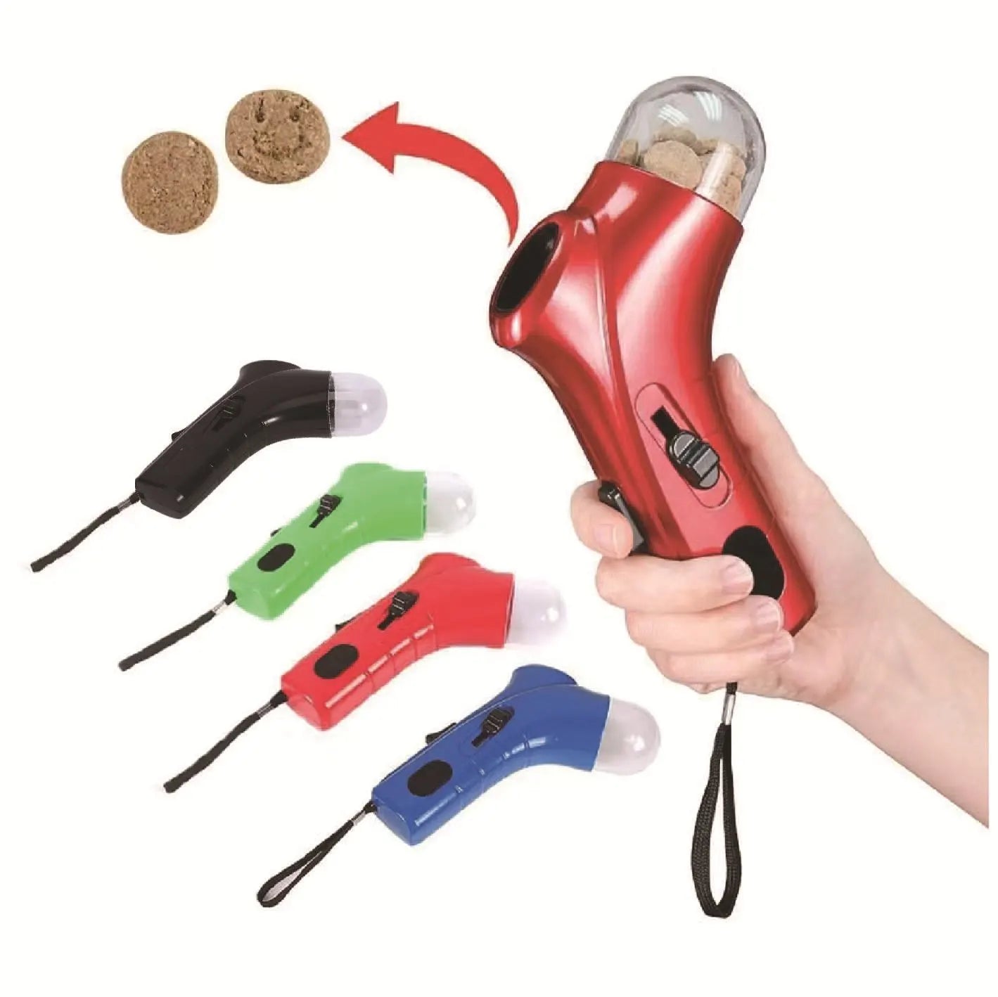 【ごほうびを飛ばして楽しくトレーニング】WanWan Launcher｜おやつをワンタッチで発射・運動不足＆ストレス解消をサポート｜室内遊びOK・軽量＆片手操作｜脳の刺激と絆づくりに最適なインタラクティブ犬用おもちゃ｜プロトレーナーも推奨！